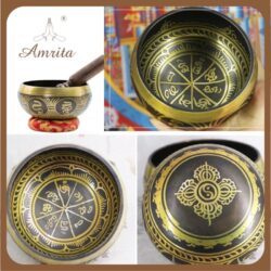 Tibetan Singing Bowl (Nepal) - Singing Bowl - Green Tibetan Singing Bowl - Nepal Singing Bowl - Amrita.vn